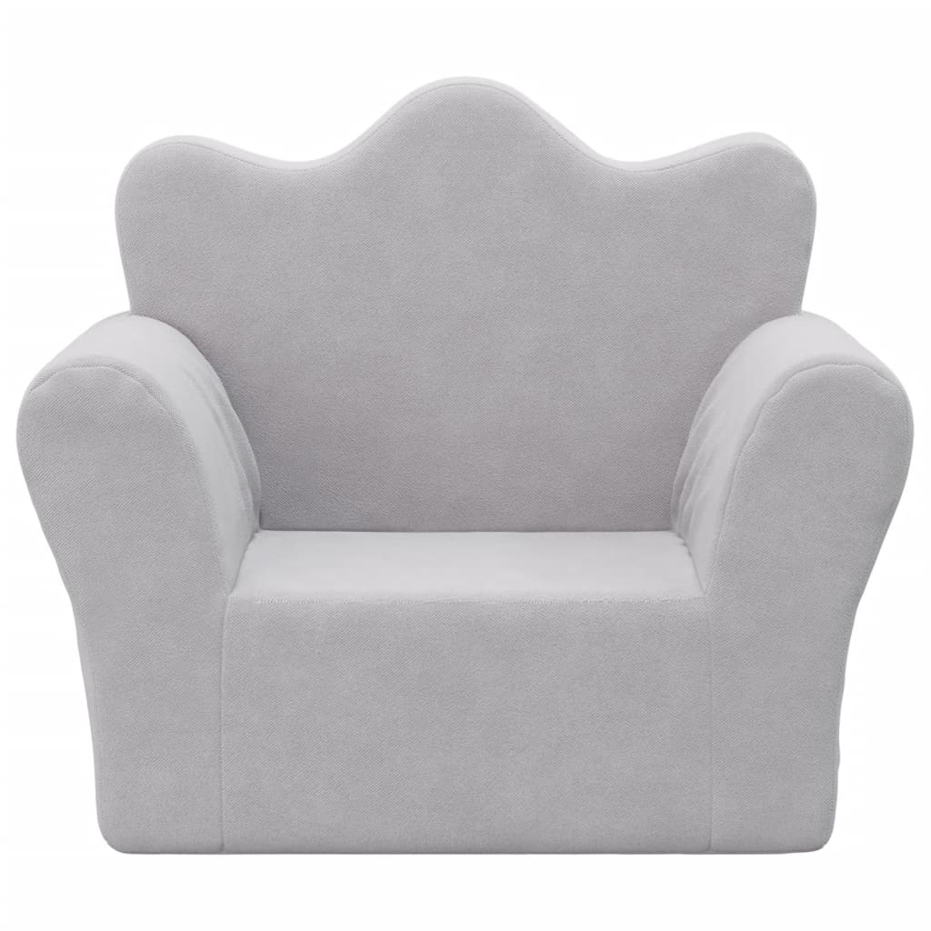 Kids' Sofa Light Grey Soft Plush