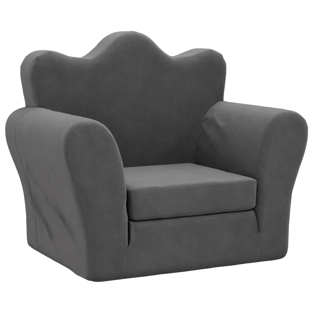 Kids' Sofa Bed Anthracite Soft Plush