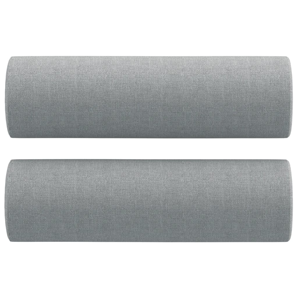 2-Seater Sofa with Throw Pillows Light Grey 120 cm Fabric