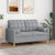 2-Seater Sofa with Throw Pillows Light Grey 120 cm Fabric