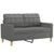 2-Seater Sofa with Throw Pillows Dark Grey 120 cm Fabric