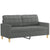 2-Seater Sofa with Throw Pillows Dark Grey 140 cm Fabric