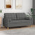 2-Seater Sofa with Throw Pillows Dark Grey 140 cm Fabric