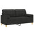 2-Seater Sofa with Throw Pillows Black 140 cm Fabric