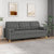 3-Seater Sofa with Throw Pillows Dark Grey 180 cm Fabric