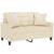 2-Seater Sofa with Throw Pillows Cream 120 cm Faux Leather