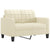 2-Seater Sofa with Throw Pillows Cream 120 cm Faux Leather