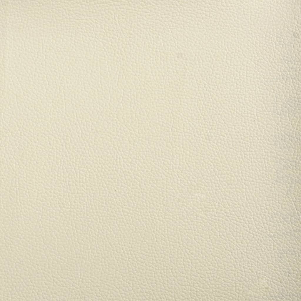 2-Seater Sofa with Throw Pillows Cream 120 cm Faux Leather