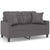 2-Seater Sofa with Throw Pillows Grey 120 cm Faux Leather