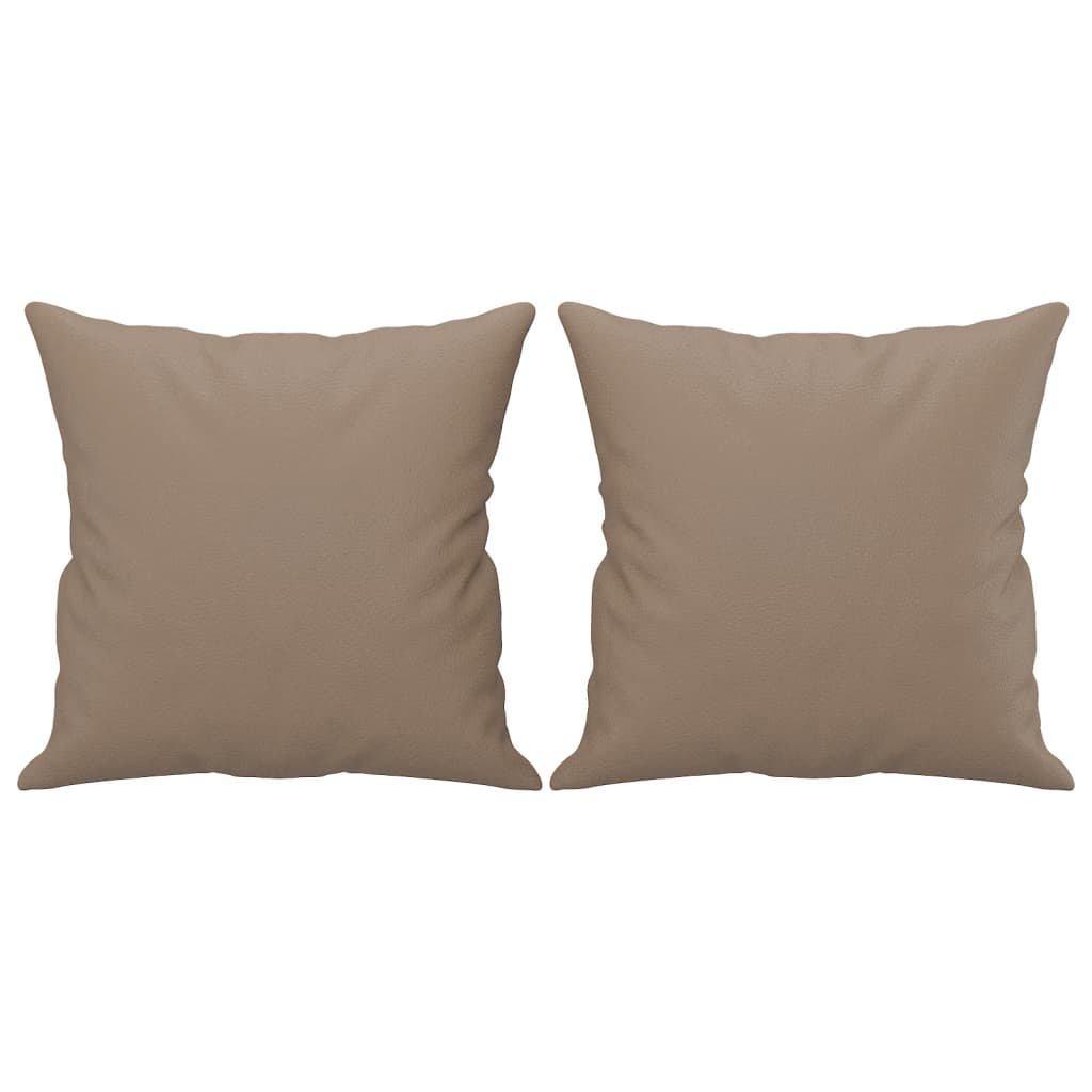 2-Seater Sofa with Throw Pillows Cappuccino 120 cm Faux Leather