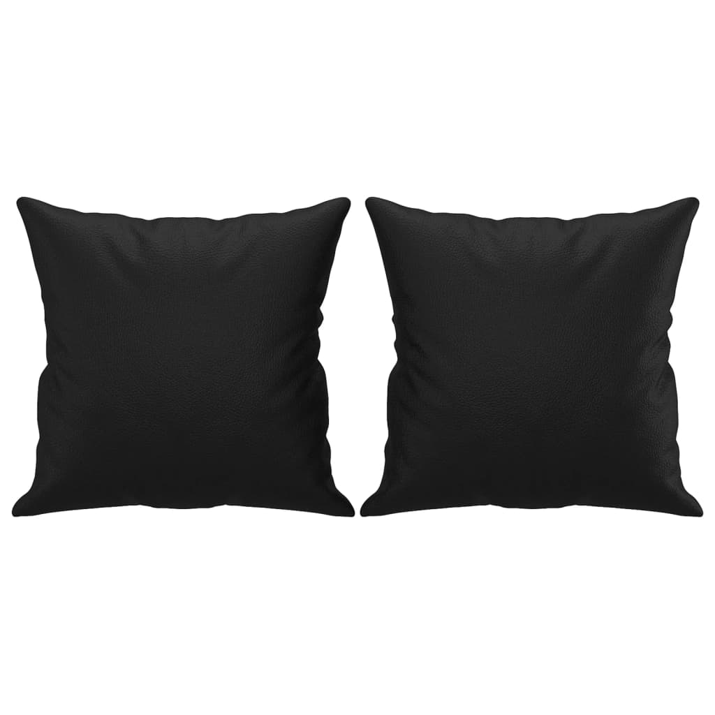 2-Seater Sofa with Throw Pillows Black 140 cm Faux Leather