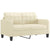 2-Seater Sofa with Throw Pillows Cream 140 cm Faux Leather