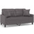 2-Seater Sofa with Throw Pillows Grey 140 cm Faux Leather