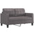 2-Seater Sofa with Throw Pillows Grey 140 cm Faux Leather