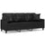 3-Seater Sofa with Throw Pillows Black 180 cm Faux Leather