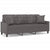 3-Seater Sofa with Throw Pillows Grey 180 cm Faux Leather