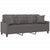 3-Seater Sofa with Throw Pillows Grey 180 cm Faux Leather