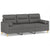 3-Seater Sofa with Throw Pillows Dark Grey 180 cm Fabric