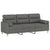3-Seater Sofa with Throw Pillows Dark Grey 180 cm Fabric