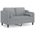 2-Seater Sofa with Throw Pillows Light Grey 120 cm Fabric