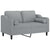 2-Seater Sofa with Throw Pillows Light Grey 120 cm Fabric