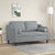 2-Seater Sofa with Throw Pillows Light Grey 120 cm Fabric