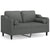 2-Seater Sofa with Throw Pillows Dark Grey 120 cm Fabric