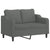 2-Seater Sofa with Throw Pillows Dark Grey 120 cm Fabric