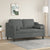 2-Seater Sofa with Throw Pillows Dark Grey 120 cm Fabric