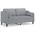 2-Seater Sofa with Throw Pillows Light Grey 140 cm Fabric