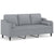 3-Seater Sofa with Throw Pillows Light Grey 180 cm Fabric