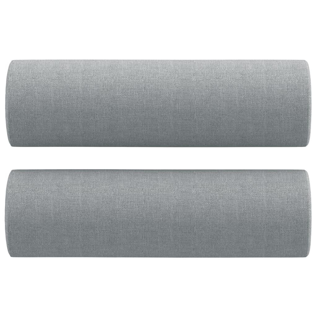3-Seater Sofa with Throw Pillows Light Grey 180 cm Fabric