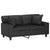 2-Seater Sofa with Throw Pillows Black 120 cm Faux Leather