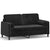 2-Seater Sofa with Throw Pillows Black 140 cm Velvet