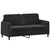 2-Seater Sofa with Throw Pillows Black 140 cm Velvet