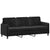 3-Seater Sofa with Throw Pillows Black 180 cm Velvet