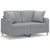 2-Seater Sofa with Throw Pillows Light Grey 120 cm Fabric