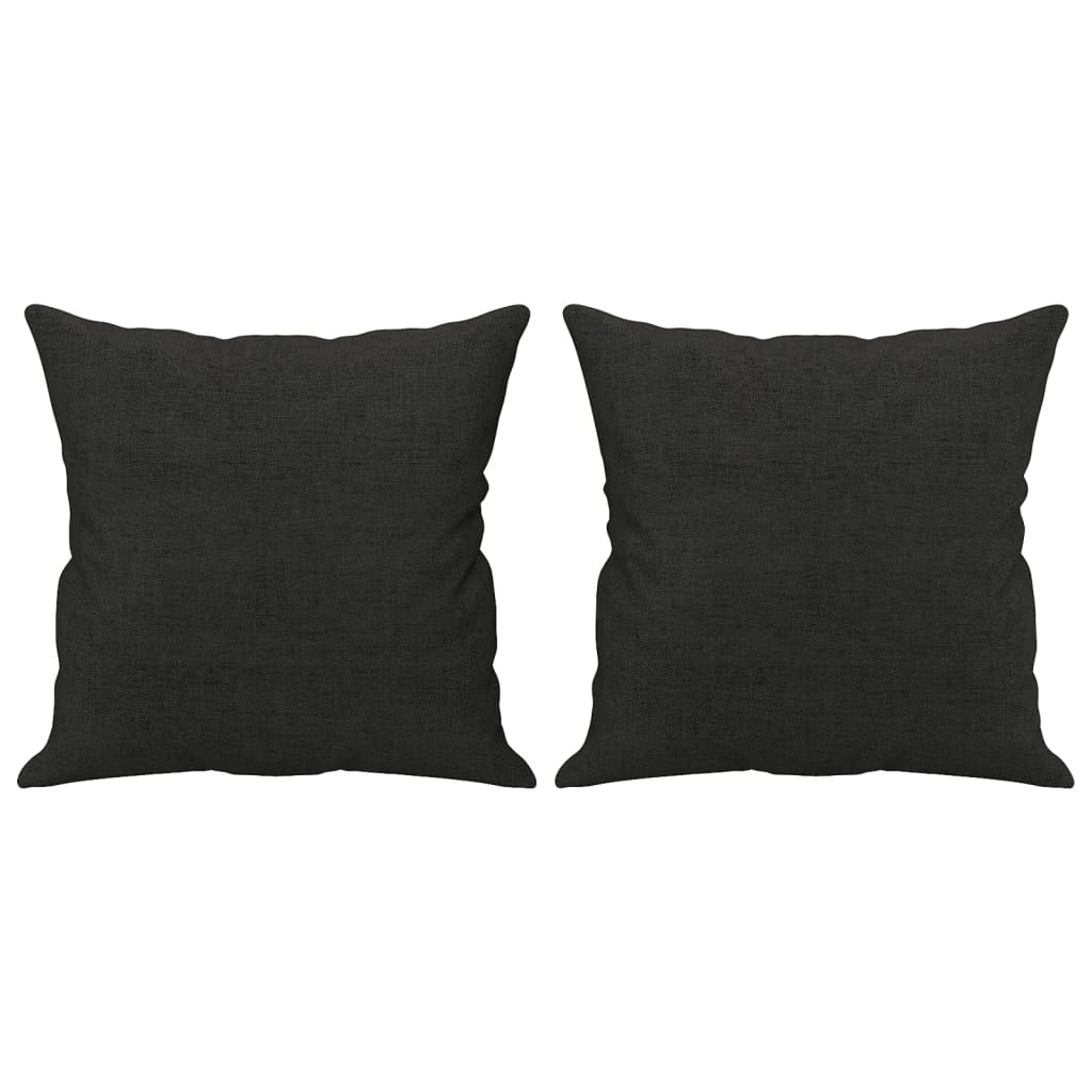 2-Seater Sofa with Throw Pillows Black 120 cm Fabric