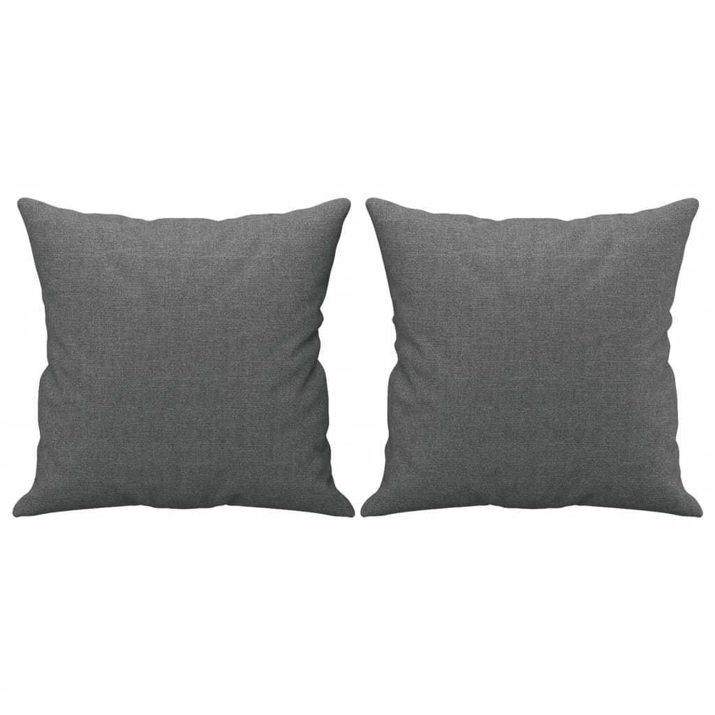 2-Seater Sofa with Throw Pillows Dark Grey 140 cm Fabric