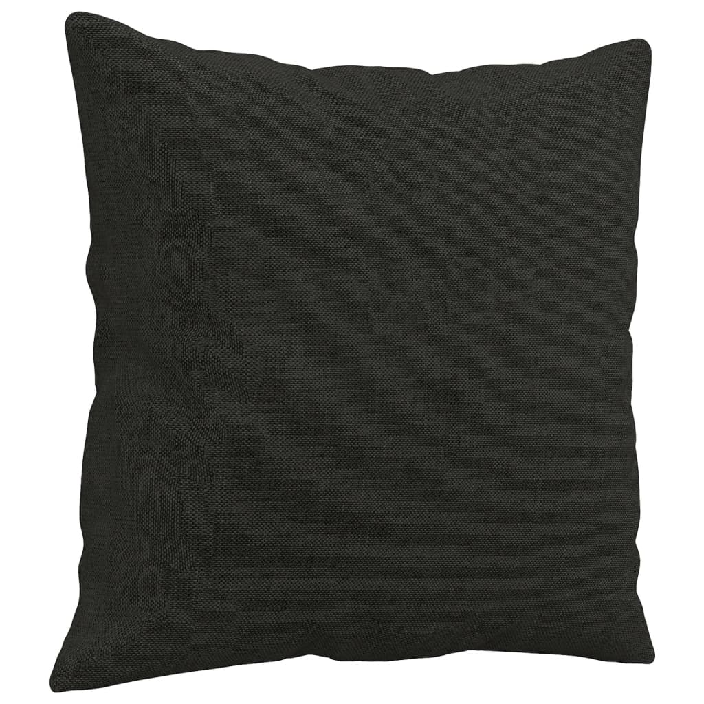 2-Seater Sofa with Throw Pillows Black 140 cm Fabric