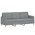 3-Seater Sofa with Throw Pillows Light Grey 180 cm Fabric