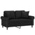 2-Seater Sofa with Throw Pillows Black 120 cm Faux Leather