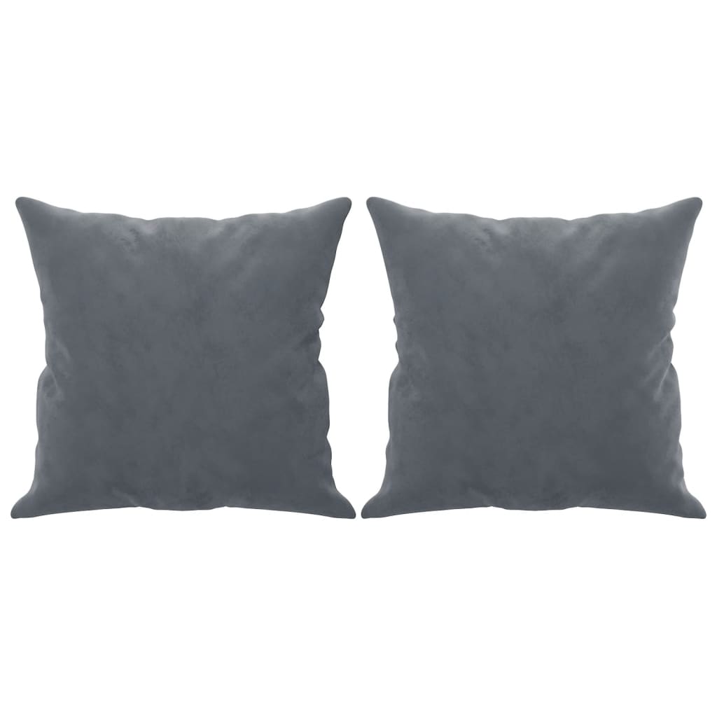 2-Seater Sofa with Throw Pillows Dark Grey 140 cm Velvet