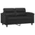 2-Seater Sofa with Throw Pillows Black 120 cm Faux Leather