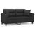 2-Seater Sofa with Throw Pillows Black 140 cm Faux Leather