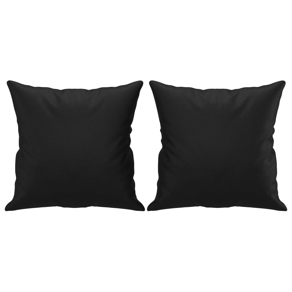 2-Seater Sofa with Throw Pillows Black 140 cm Faux Leather