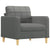 Sofa Chair with Footstool Dark Grey 60 cm Fabric