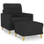 Sofa Chair with Footstool Black 60 cm Fabric