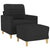 Sofa Chair with Footstool Black 60 cm Fabric