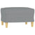 3-Seater Sofa with Footstool Light Grey 180 cm Fabric